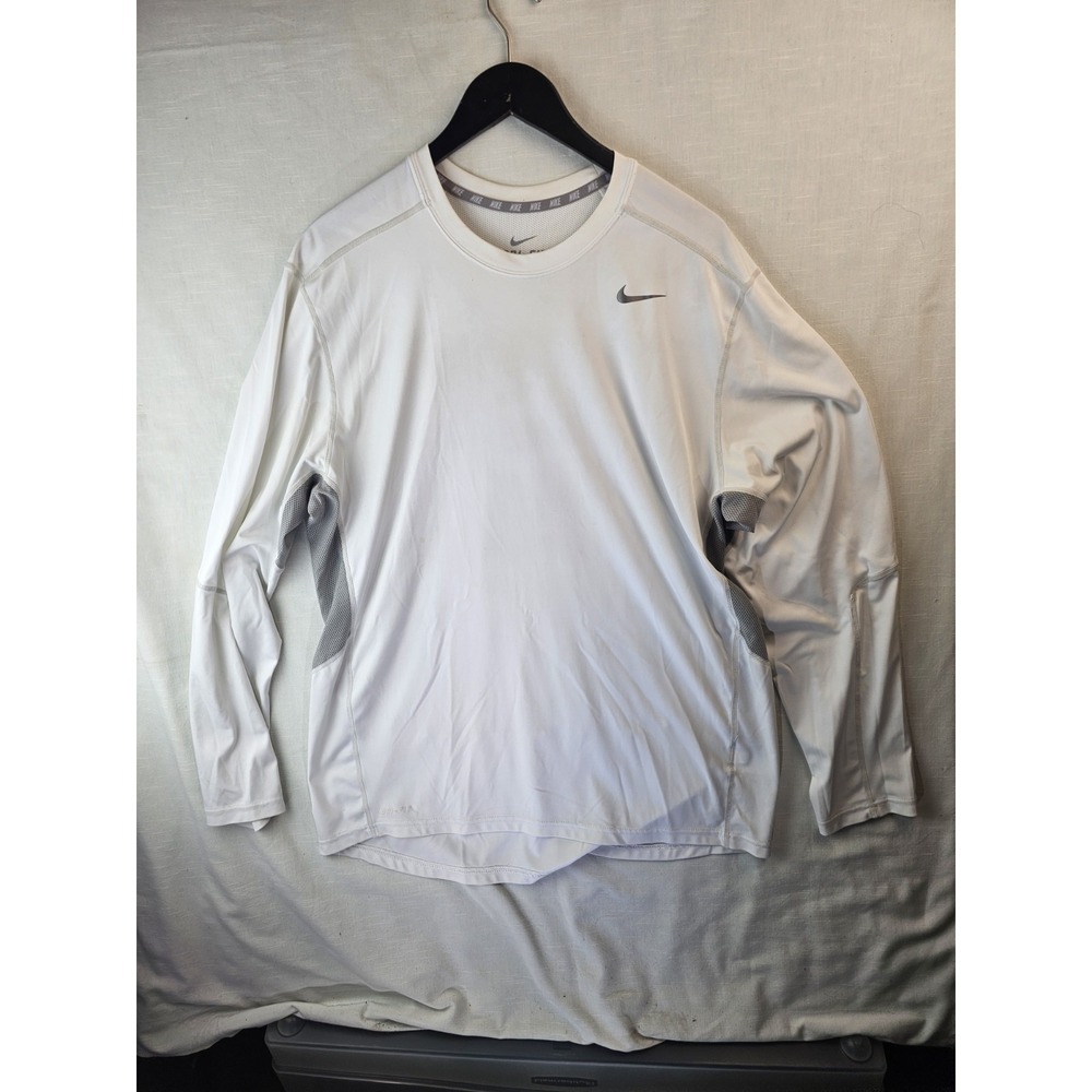 NIKE PRO Men's Long Sleeved Competition Ventilated Layer Dri Fit White XL